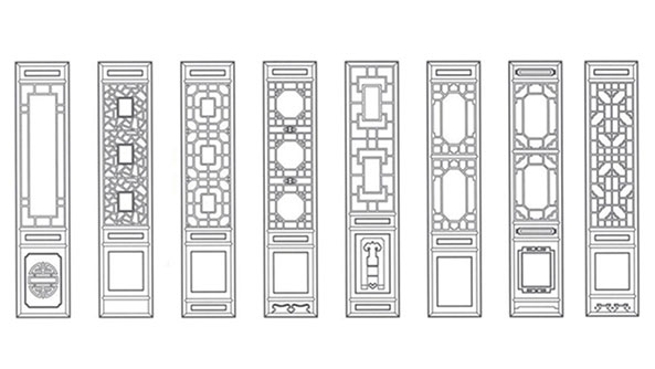 荣邦乡喜迎门中式花格CAD设计图样式大全